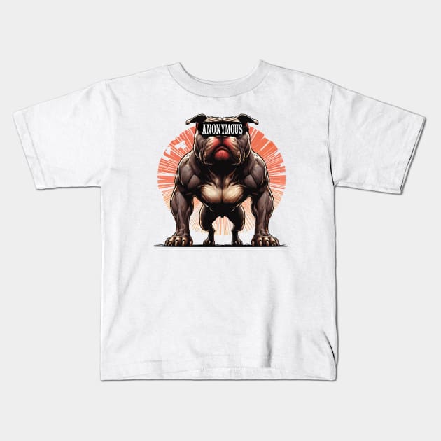 Anonymous Pit Bull Dog Kids T-Shirt by Cutetopia